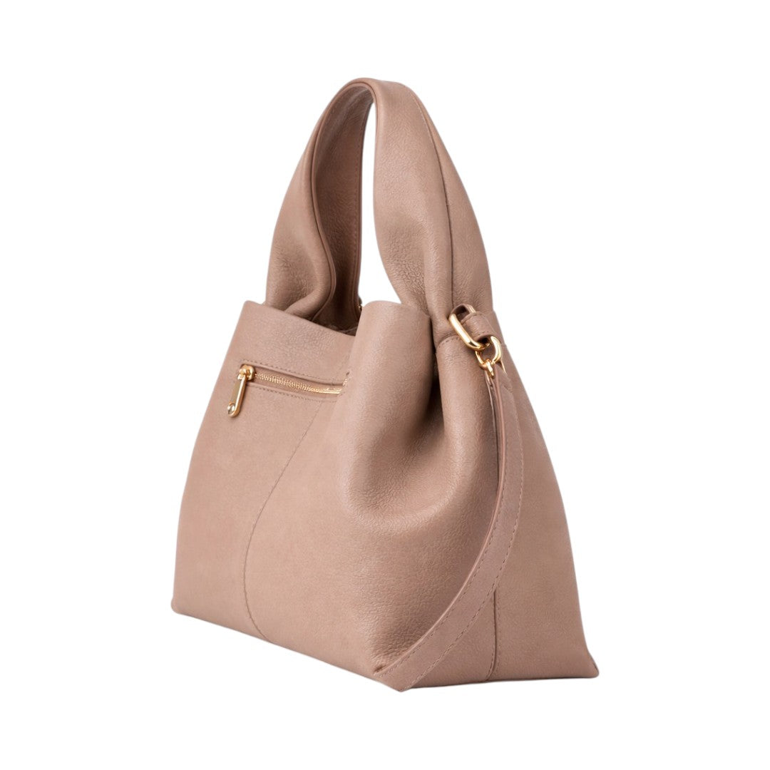 The Trendy Bag Classic Beige PU Leather Handbag – Stylish & Spacious