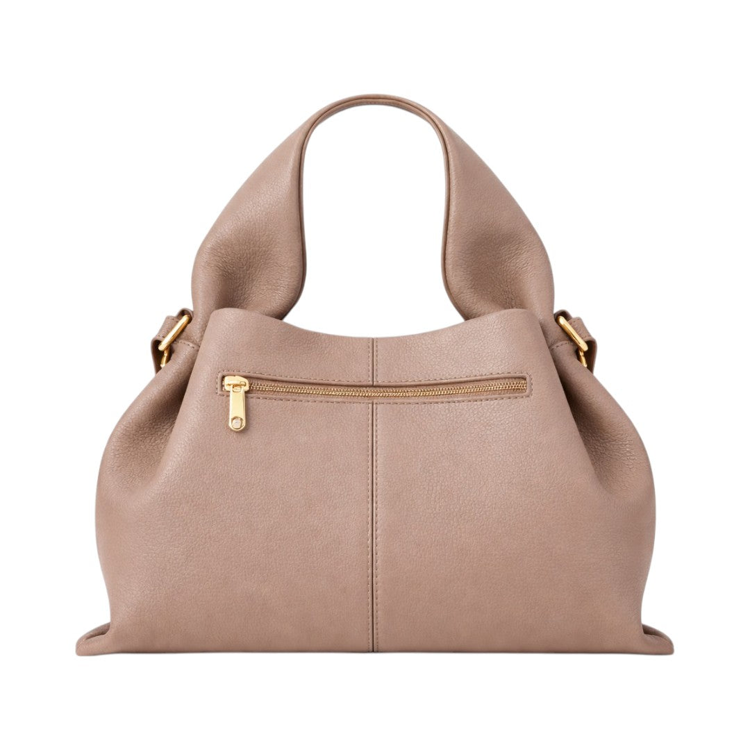 The Trendy Bag Classic Beige PU Leather Handbag – Stylish & Spacious